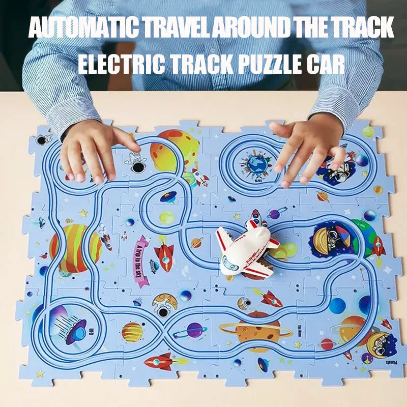 Children Puzzle Electric Railroad Speeder